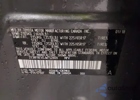 2018 Toyota Rav4 Xle z USA, uszkodzony, nr VIN 2T3RFREV0JW752809